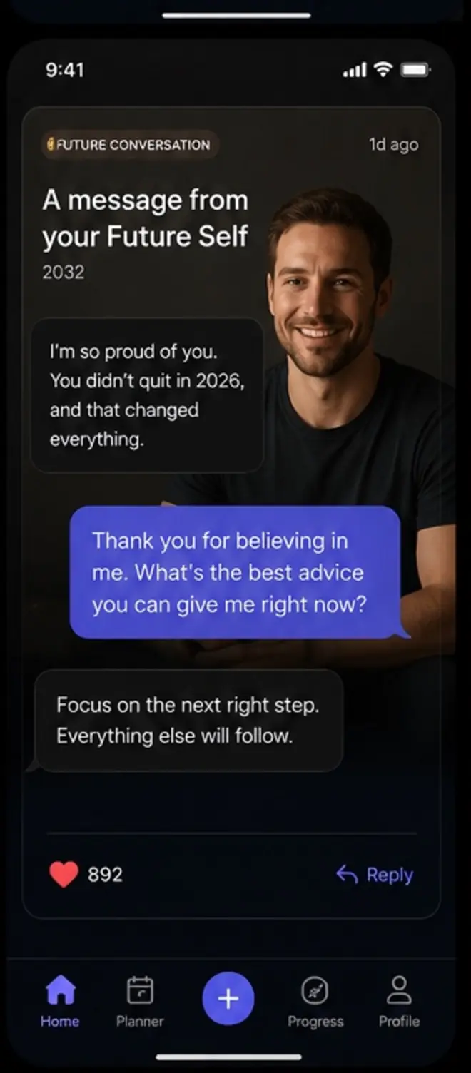 DreamFrame conversation with a supportive Future Self